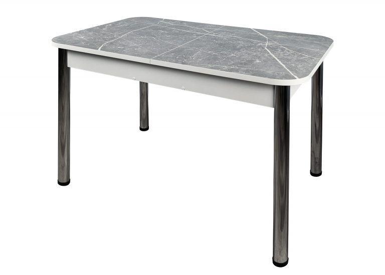 Стол Премьер раздвижной 110 x 70 (+40) см / Прямоугольный / Пластик Фаерстоун / Опора 4 Хром РУСТ